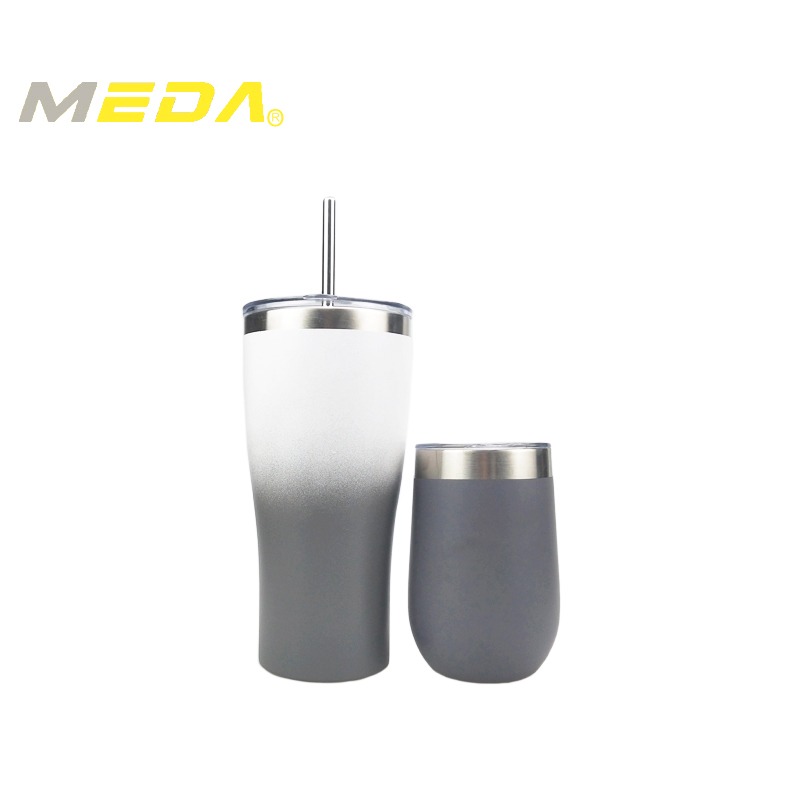 2PK 30oz double wall  stainless steel tumbler+14oz  double wall stainless steel vacuum  wine coffee tumbler cups